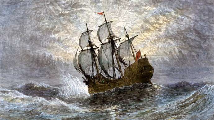 Mayflower-sea-woodcut sunbet·申搏(中国区)官方网站-Licensed by Macau